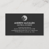 Betriebskarte des elektrischen Unternehmers Visitenkarte (Rückseite)