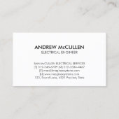 Betriebskarte des elektrischen Unternehmers Visitenkarte (Rückseite)