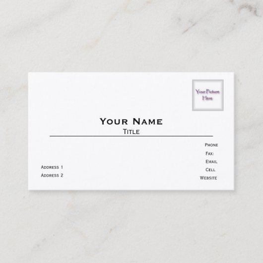 Betriebskarten für Foto Visitenkarte (Vorderseite)