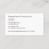 Betriebskarten für Züchter Visitenkarte (Rückseite)