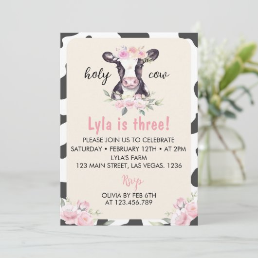 Betriebskühe zum Geburtstag Einladung (Stehend Vorderseite)