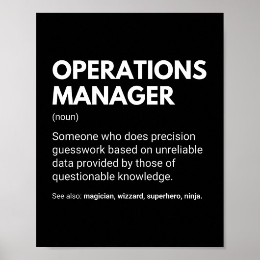 Betriebsleiter Funny Definition Poster (Vorne)