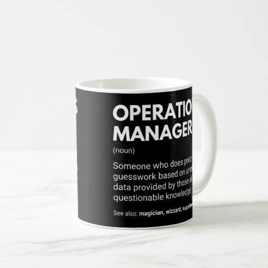 Betriebsleiter Funny Work Definition Kaffeetasse (VorderseiteRechts)