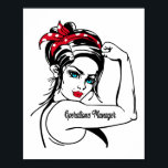 Betriebsleiter Rosie das Riveter-Button nach oben Poster<br><div class="desc">Dieses lustige Operationsmanagement-Design liest "Operations Manager".</div>