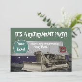 BETRIEBSMOTOR-BULLDOZER-RENTENEINLADUNG EINLADUNG (Stehend Vorderseite)