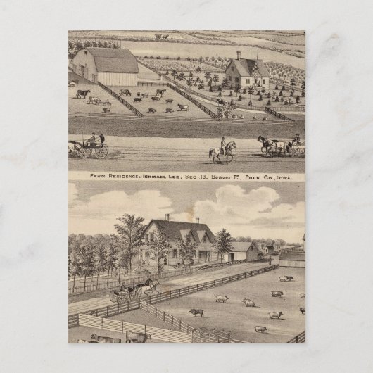 Betriebssitz I Lee & Wohnsitz von T Mitchell Postkarte (Vorderseite)