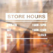 Betriebsstunden im Business Store Fensteraufkleber (Blatt 2)