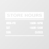 Betriebsstunden im Business Store Fensteraufkleber (Blatt)