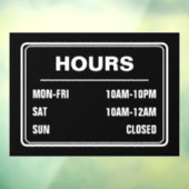 Betriebsstunden Schwarz Fensteraufkleber (Blatt 3)