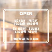 Betriebsstunden Website transparent Fensteraufkleber (Blatt 2)