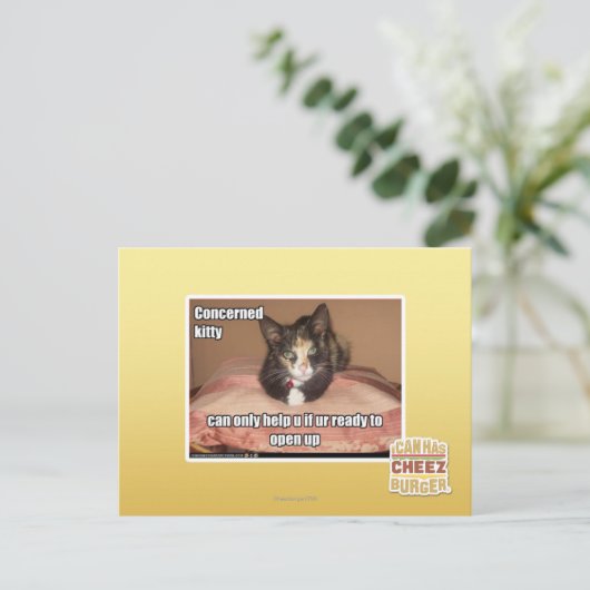 Betroffene Kitty Postkarte (Stehend Vorderseite)