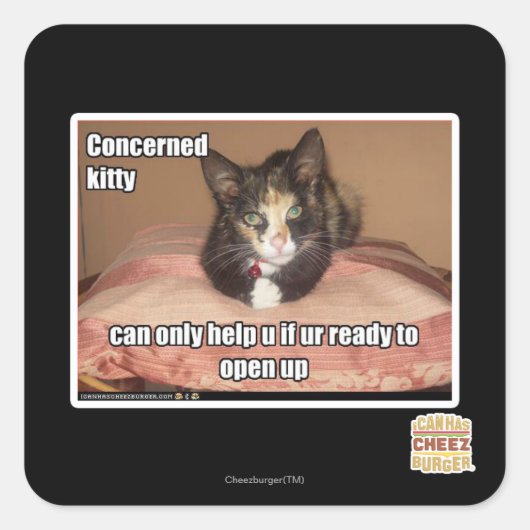 Betroffene Kitty Quadratischer Aufkleber (Vorderseite)