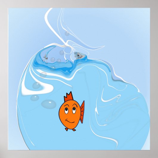 Betroffener Fisch mit Blasen Poster (Vorne)