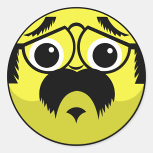 Betroffenes Gesicht Runder Aufkleber