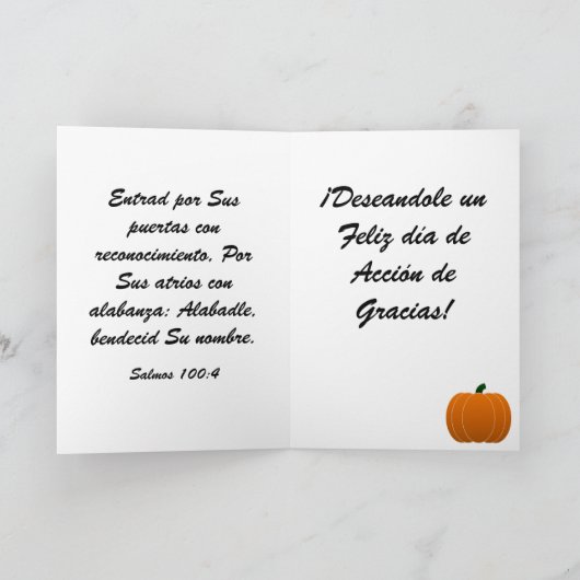 Betrug Calabazas Des Gracias Tarjeta de Accion Dankeskarte (Innenseite)