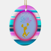 Betrügerische Streifen "Don't Just Fly, Soar" Keramik Ornament (Rechts)