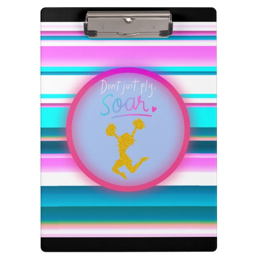 Betrügerische Streifen "Don't Just Fly, Soar" Klemmbrett (Vorderseite)