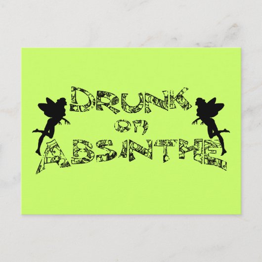 Betrunken auf Absinthe Postkarte (Vorderseite)