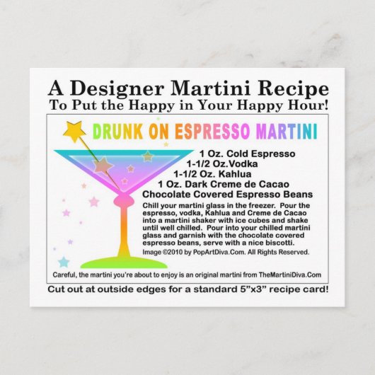Betrunken auf Express Martini Rezept Postkarte (Vorderseite)