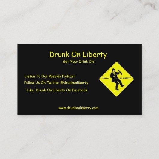 Betrunken auf Freiheits-Karten Visitenkarte (Vorderseite)