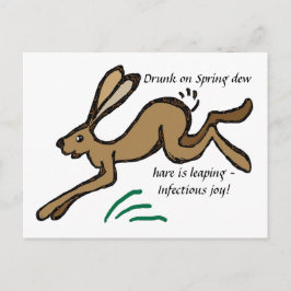 Betrunken beim Frühlingstod springt der Hase Postkarte