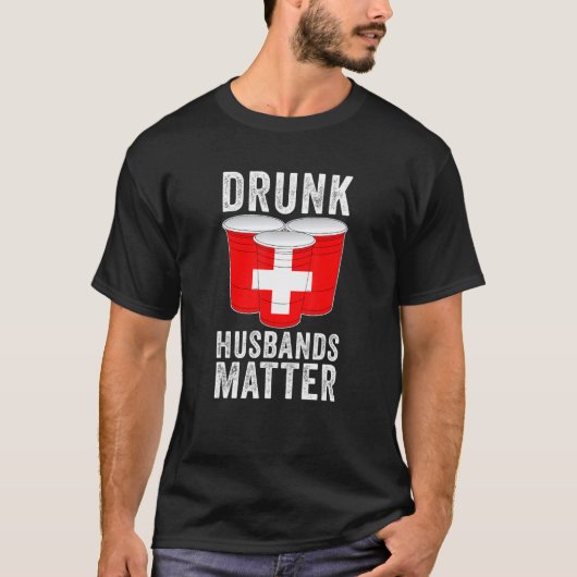 Betrunken Husbands Matter Schweiz Schweizer Flagge T-Shirt (Vorderseite)
