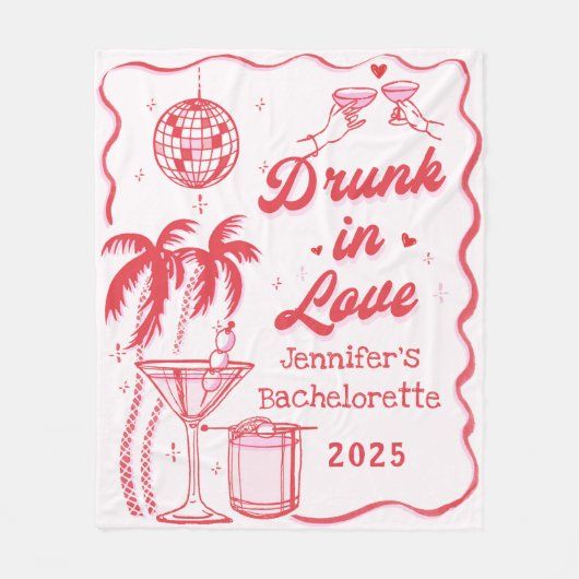 Betrunken in der Liebe Cocktail Junggeselinnen-Abs Fleecedecke (Vorderseite)