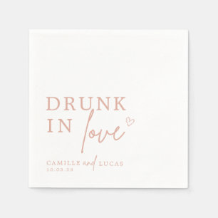 Betrunken in der Liebe Dusty Pink Personalisiert N Serviette
