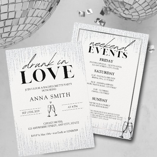 Betrunken in der Liebe Junggeselinnen-Abschied Woc Einladung
