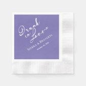 Betrunken in der Liebe Lila Monogram Wedding Napki Serviette (Vorderseite)