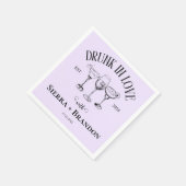 Betrunken in der Liebe Lila Personalisierte Hochze Serviette (Ecke)