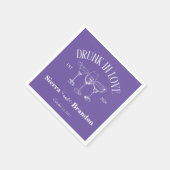 Betrunken in der Liebe Lila Personalisierte Hochze Serviette (Ecke)