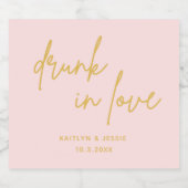 Betrunken in der Liebe Minimalistisch Rosa Gastges Alkoholflaschenetikett (Einzelnes Label)