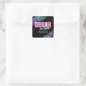 Betrunken in der Liebe Neon Quadratischer Aufkleber (Tasche)