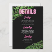 Betrunken in der Liebe Neongrüner und rosafarbener Einladung (Rückseite)