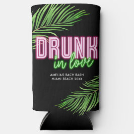 Betrunken in der Liebe Neongrüner und rosafarbener Selters Dosenkühler