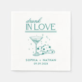 Betrunken in der Liebe Personalisiert Cowgirl Hoch Serviette (Vorderseite)