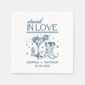 Betrunken in der Liebe Personalisiert Cowgirl Hoch Serviette (Vorderseite)