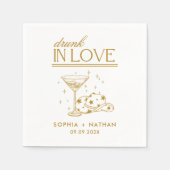 Betrunken in der Liebe Personalisiert Cowgirl Hoch Serviette (Vorderseite)