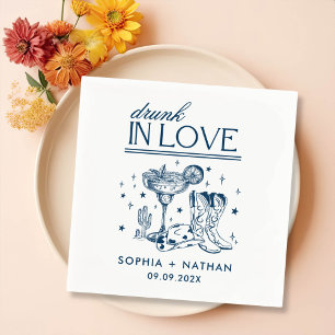 Betrunken in der Liebe Personalisiert Cowgirl Hoch Serviette