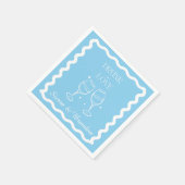 Betrunken in der Liebe Personalisiert Hochzeit Blu Serviette (Ecke)