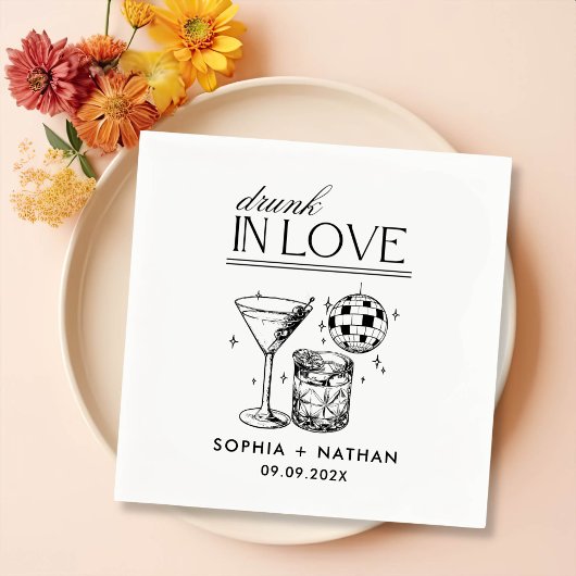 Betrunken in der Liebe Personalisierte Diskothek C Serviette