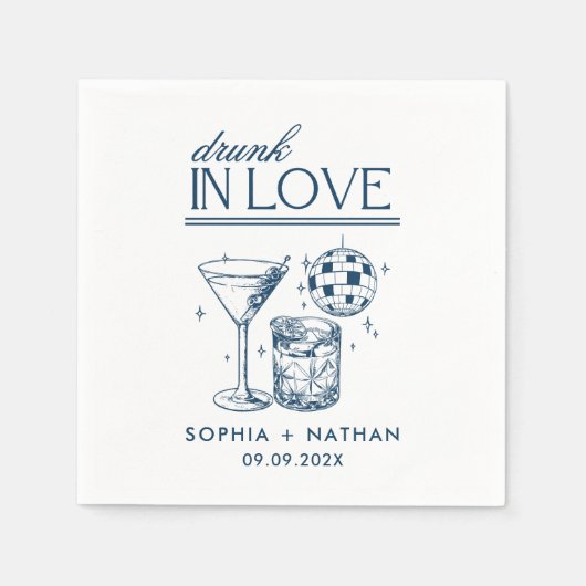 Betrunken in der Liebe Personalisierte Diskothek C Serviette (Vorderseite)