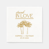 Betrunken in der Liebe Personalisierte Strandhochz Serviette (Vorderseite)