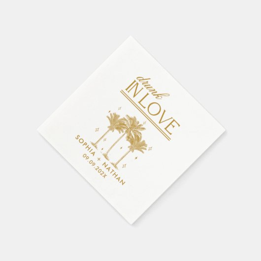 Betrunken in der Liebe Personalisierte Strandhochz Serviette (Ecke)