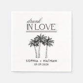 Betrunken in der Liebe Personalisierte Strandhochz Serviette (Vorderseite)