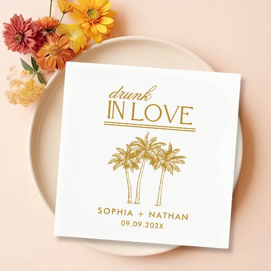 Betrunken in der Liebe Personalisierte Strandhochz Serviette