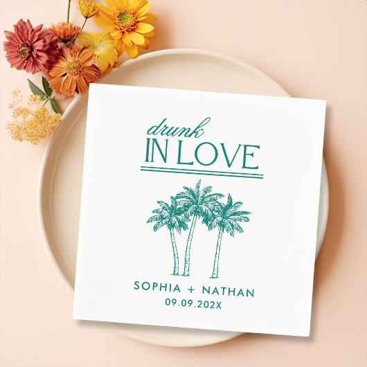 Betrunken in der Liebe Personalisierte Strandhochz Serviette