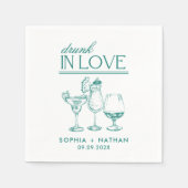 Betrunken in der Liebe Personalisierte Weingläser  Serviette (Vorderseite)