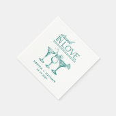 Betrunken in der Liebe Personalisierte Weingläser  Serviette (Ecke)